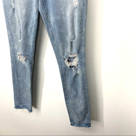 American Eagle Distressed 360° Super Stretch Skinny Jean Jeggings Light Wash 6 - Picture 7 of 16